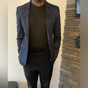 Men’s blue patterned blazer - slim fit